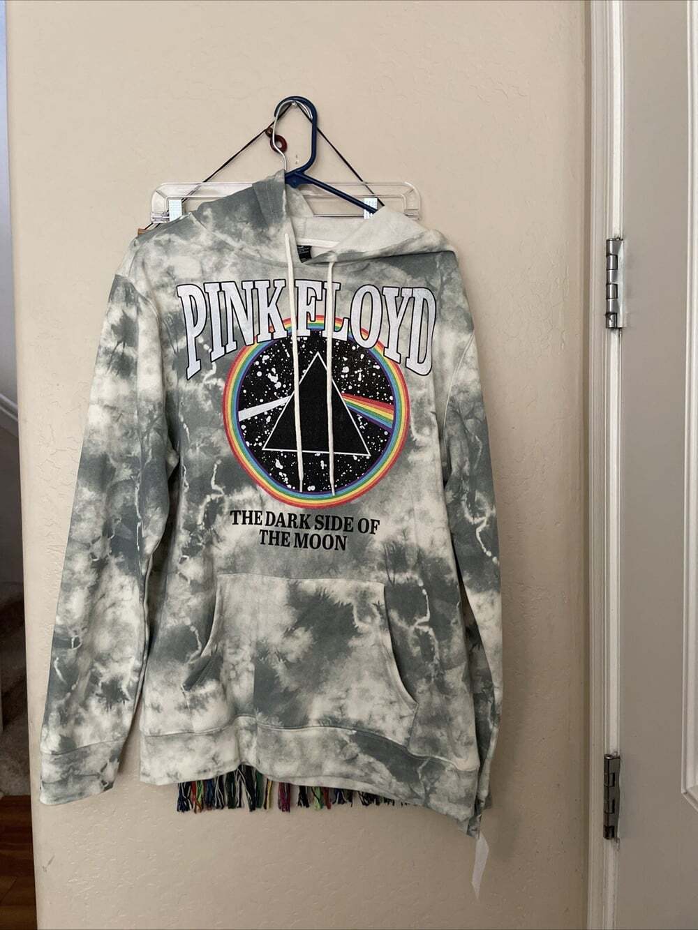 NEW WITH TAGS PINK FLOYD DARK SIDE OF THE MOON TIE DYE MEN'S HOODIE SIZE L